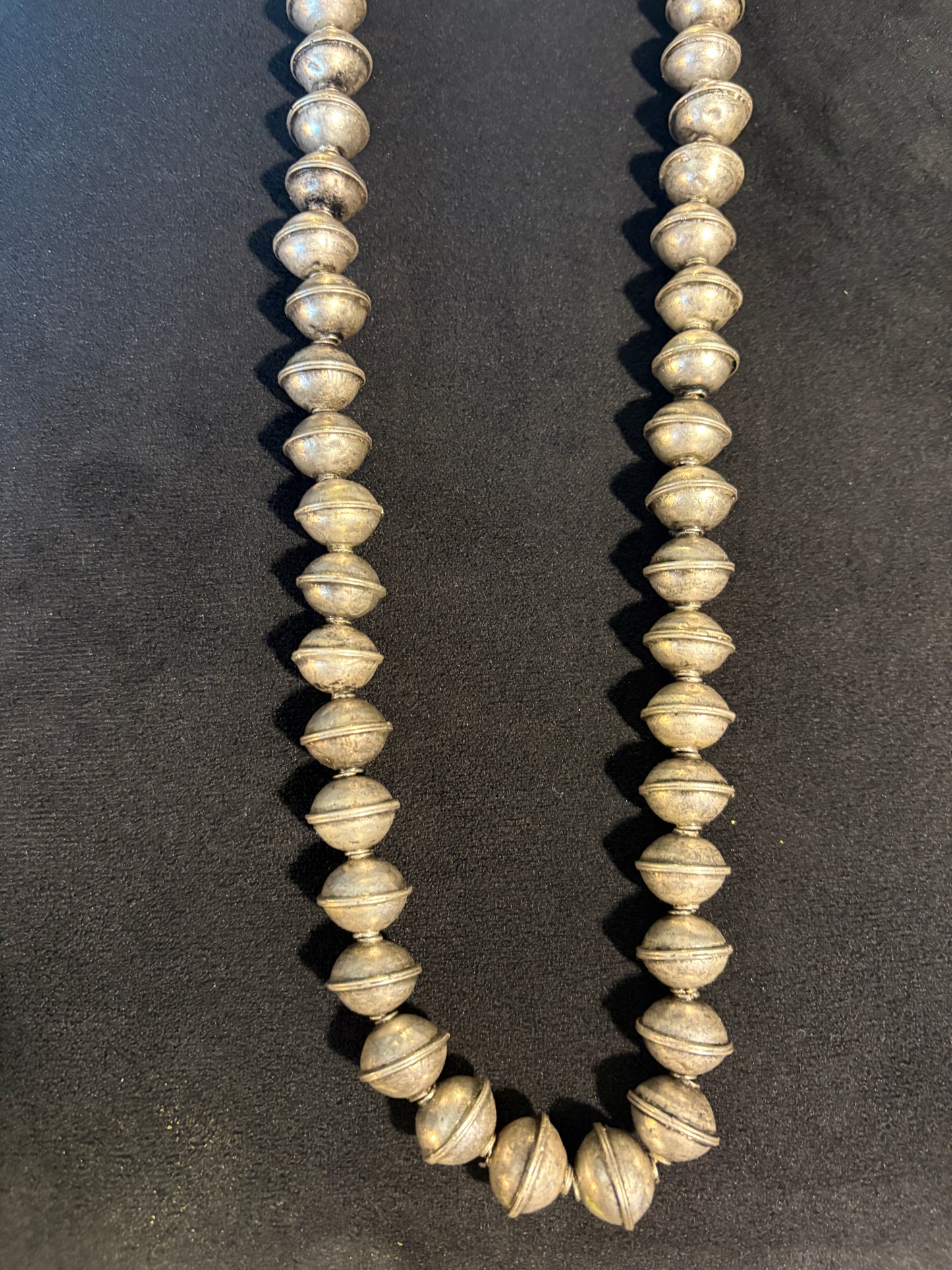 Antique Silver Beads Berber Moroccan African Necklace 34" [BR0015)