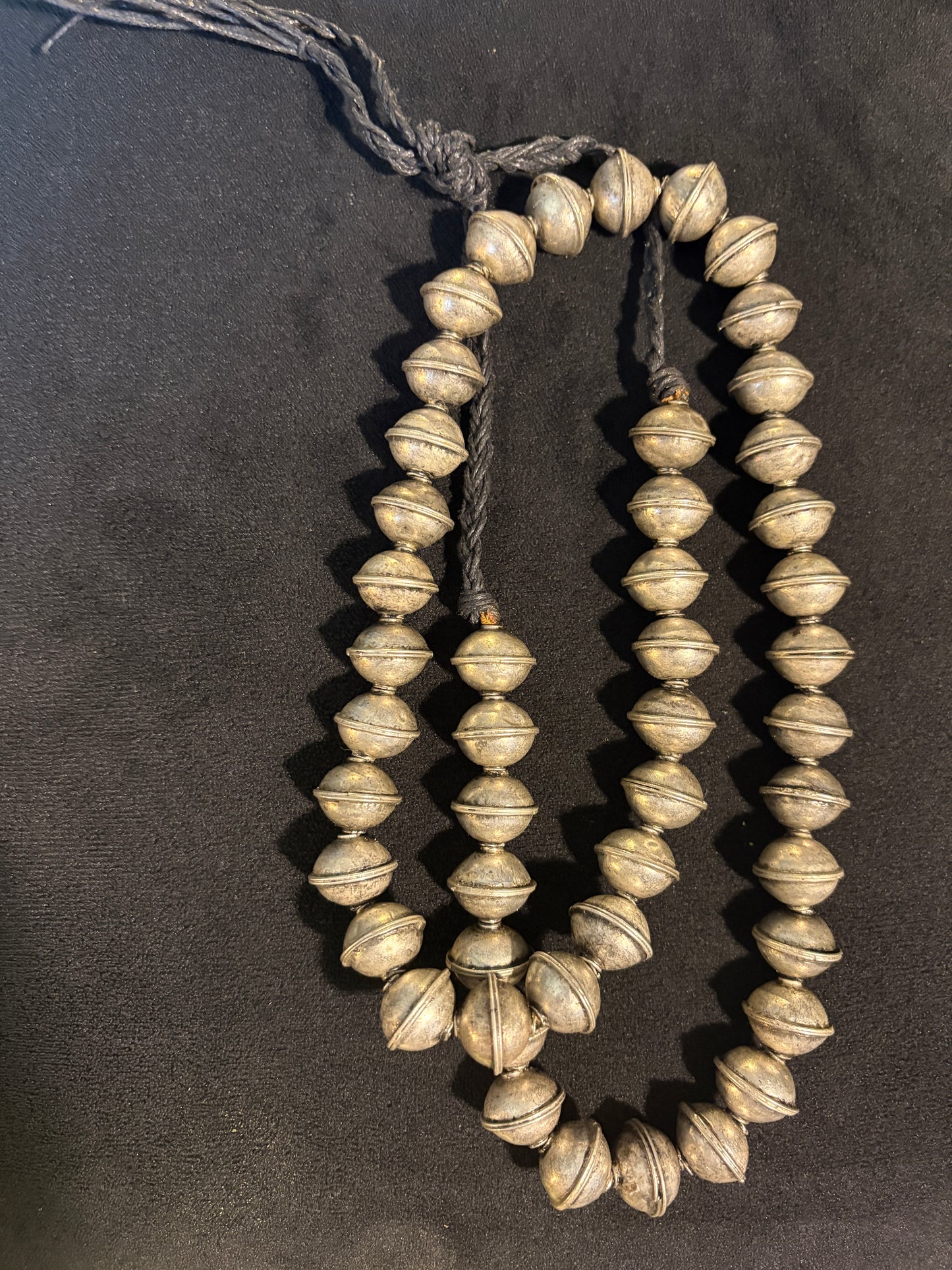 Antique Silver Beads Berber Moroccan African Necklace 34" [BR0015)
