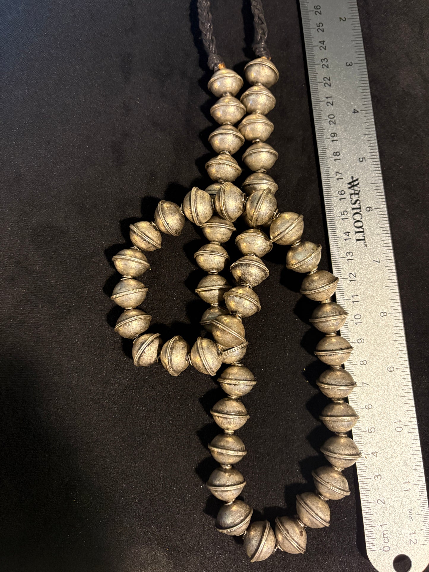 Antique Silver Beads Berber Moroccan African Necklace 34" [BR0015)