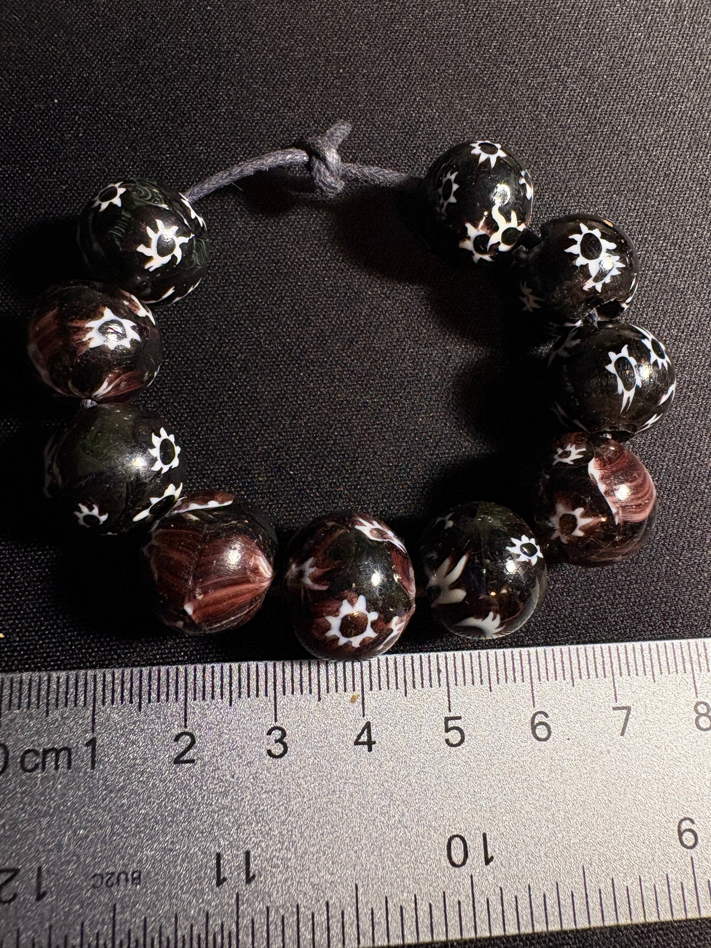 10 Millefiori glass trade beads - Handmade Indian Rare (S09)