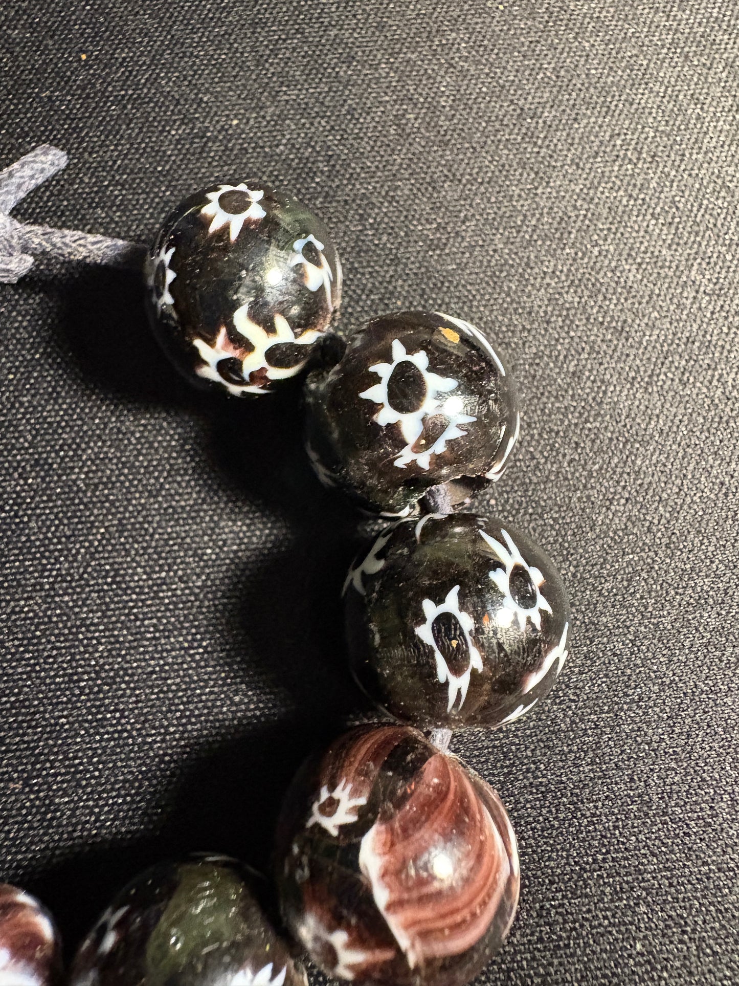 10 Millefiori glass trade beads - Handmade Indian Rare (S09)