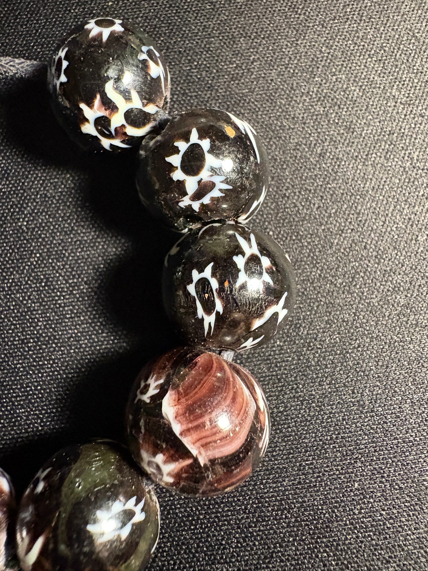 10 Millefiori glass trade beads - Handmade Indian Rare (S09)