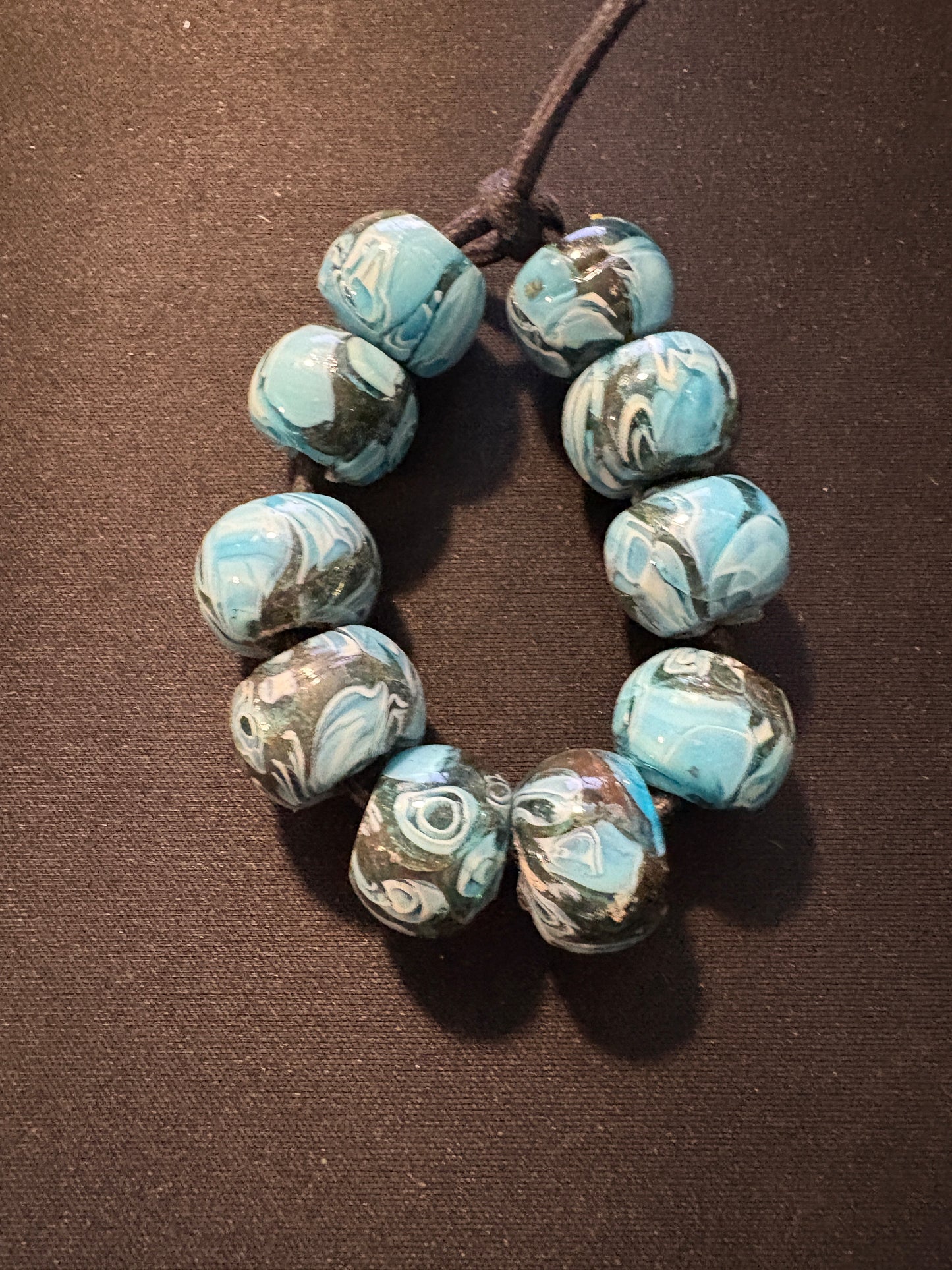 10 Millefiori glass trade beads - (S172) Handmade Indian Rare 15mm