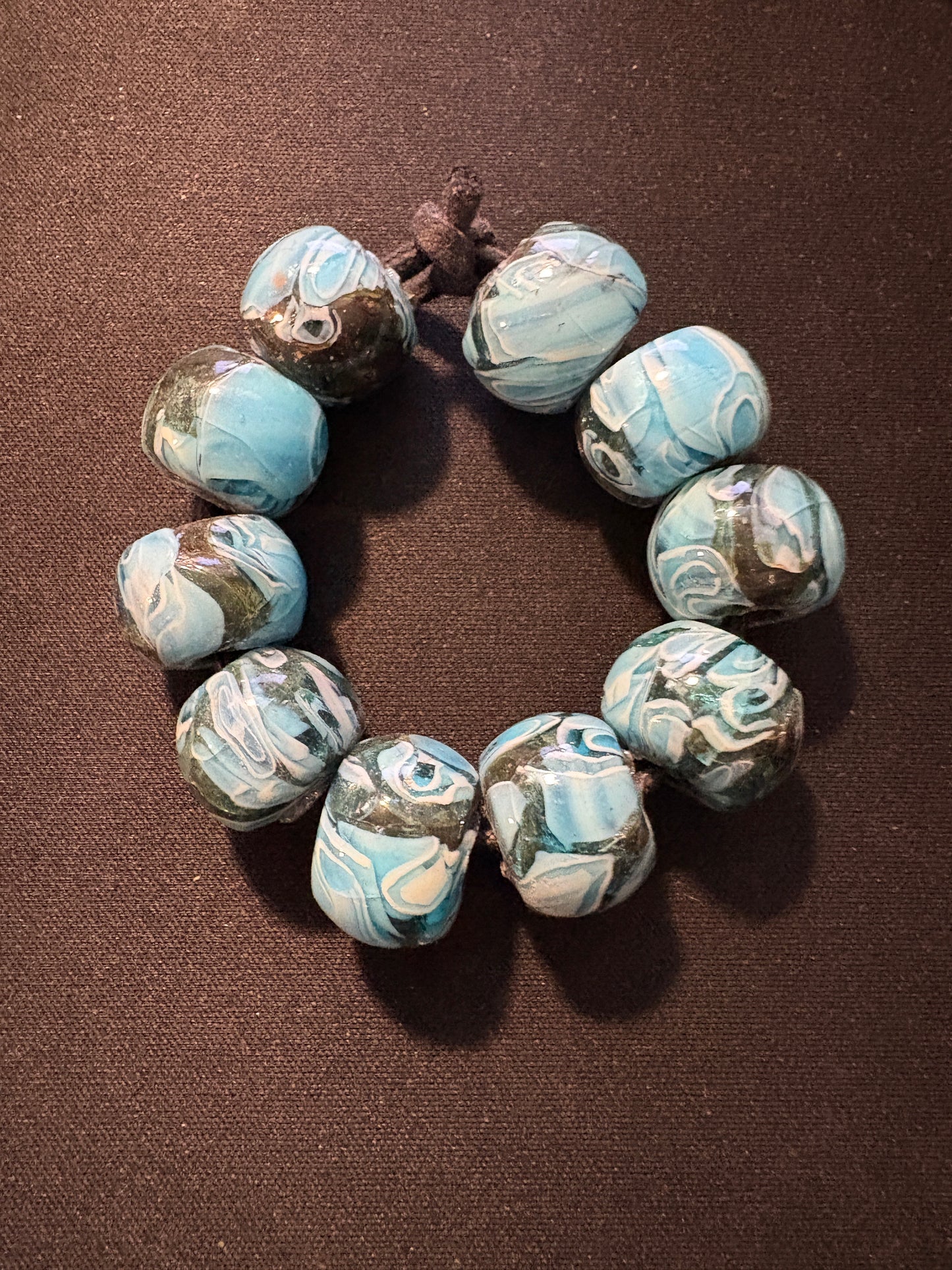 10 Millefiori glass trade beads - (S172) Handmade Indian Rare 15mm
