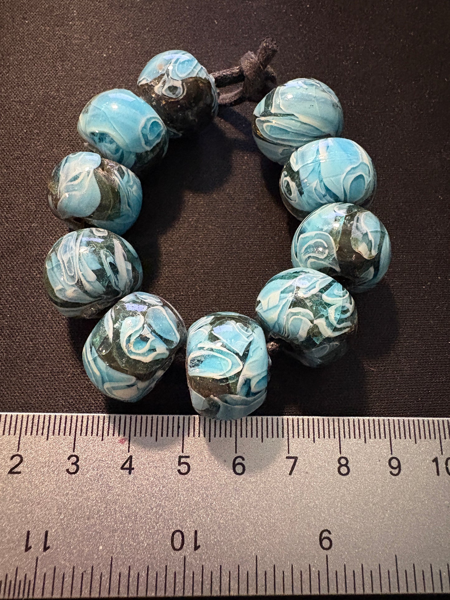 10 Millefiori glass trade beads - (S172) Handmade Indian Rare 15mm