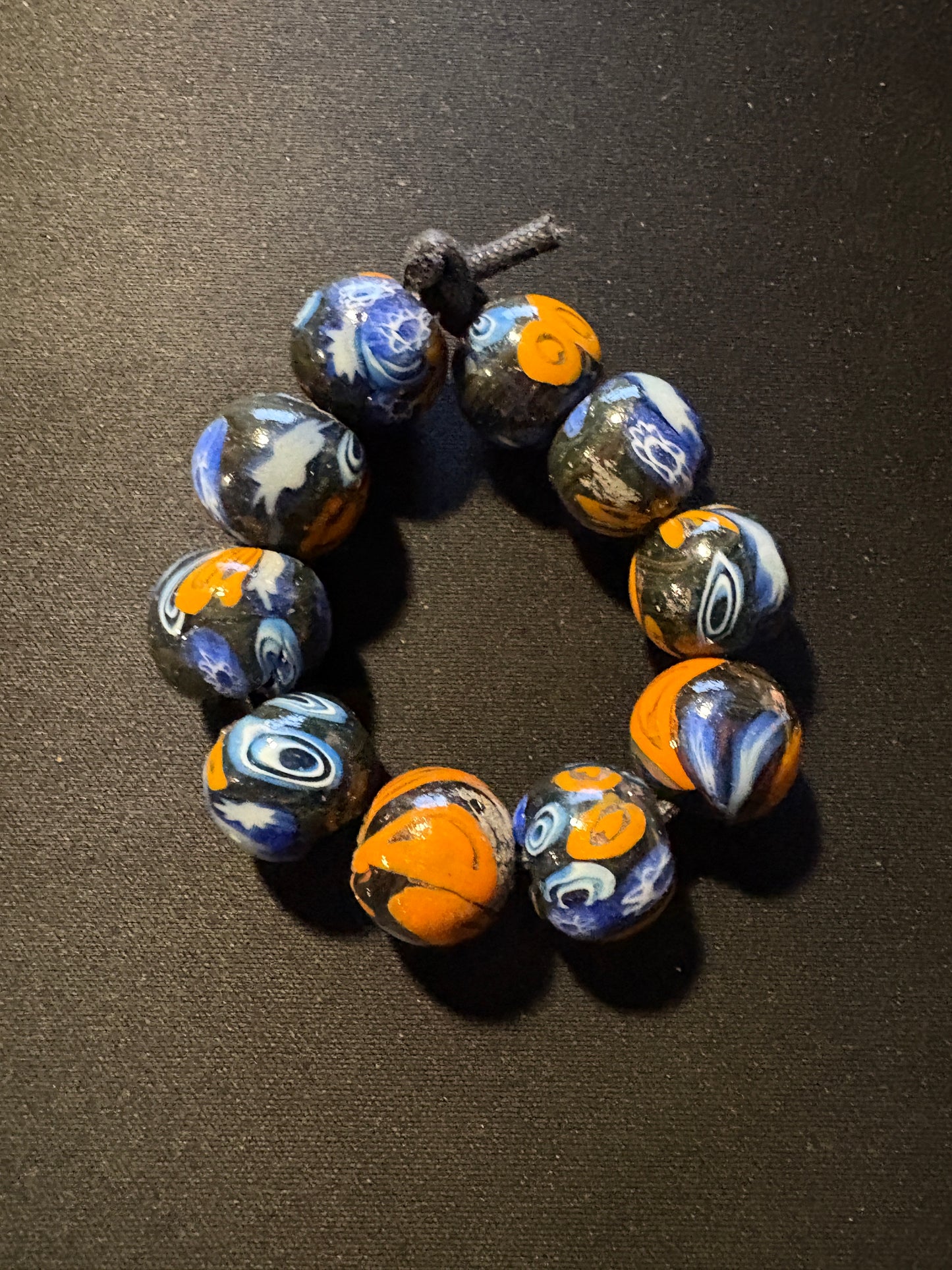 10 Millefiori glass trade beads - (S169) Handmade Indian Rare - 15x20mm