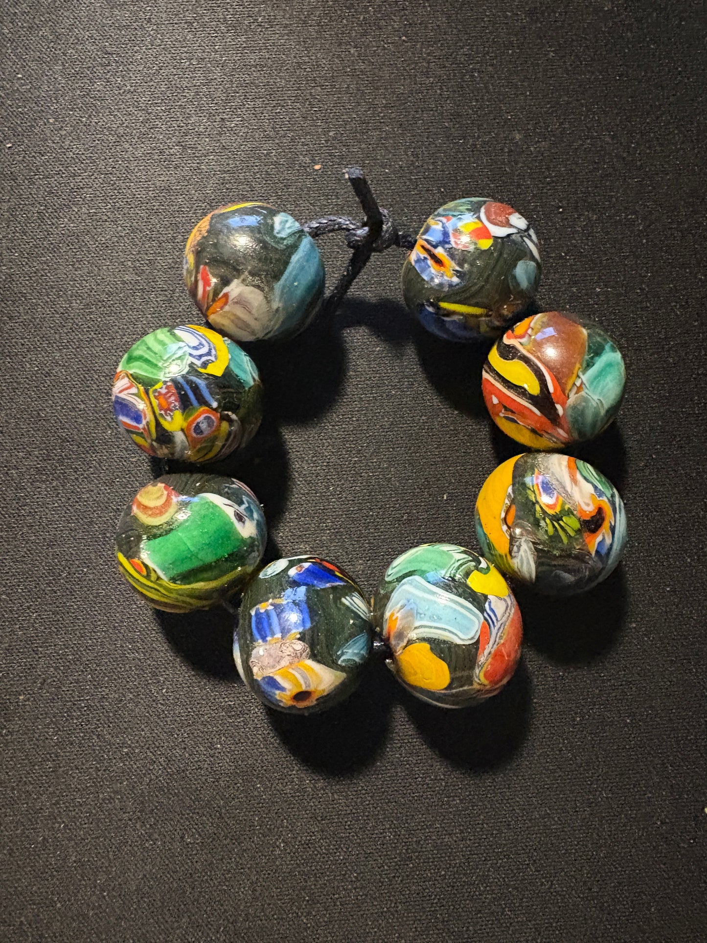 8 Millefiori glass trade beads - (S149) Handmade Rare - 20mm