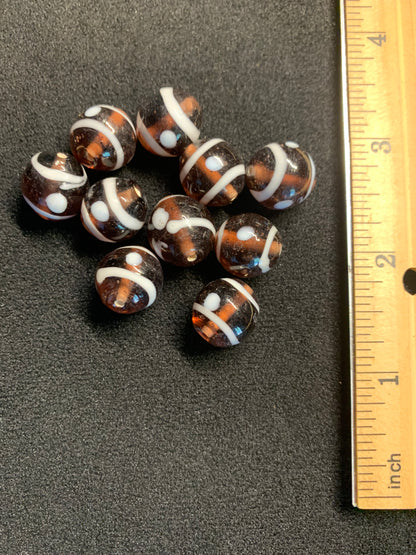 10 Authentic Indian Millefiori Chevron Beads [BJ0075]