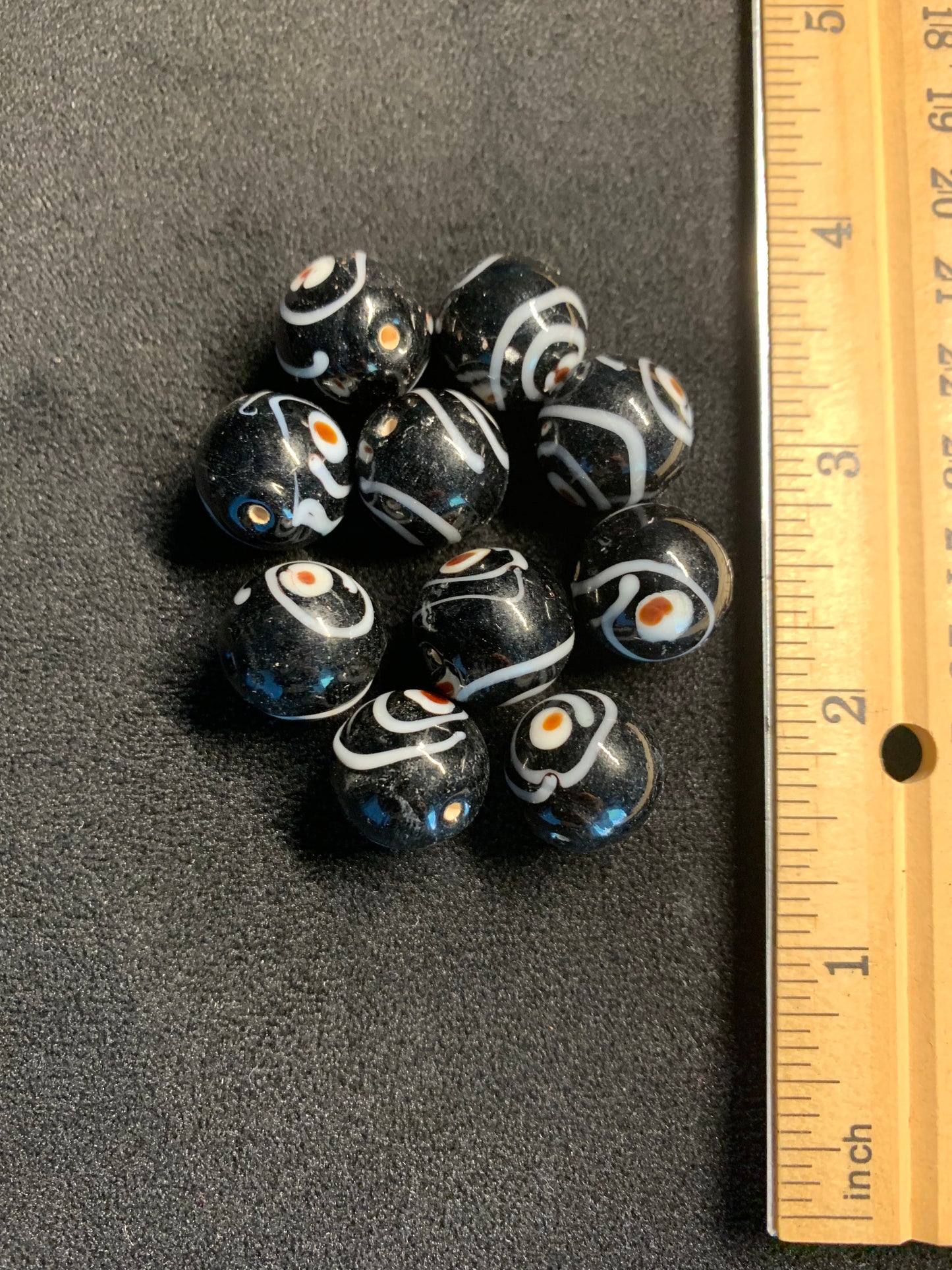 10 Authentic Indian Millefiori Chevron Beads [BJ0076]