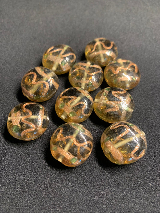 10 Authentic Indian Millefiori Chevron Beads [BJ0080]