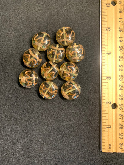 10 Authentic Indian Millefiori Chevron Beads [BJ0080]