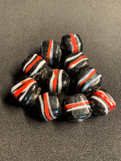 10 Authentic Indian Millefiori Chevron Beads [BJ0081]