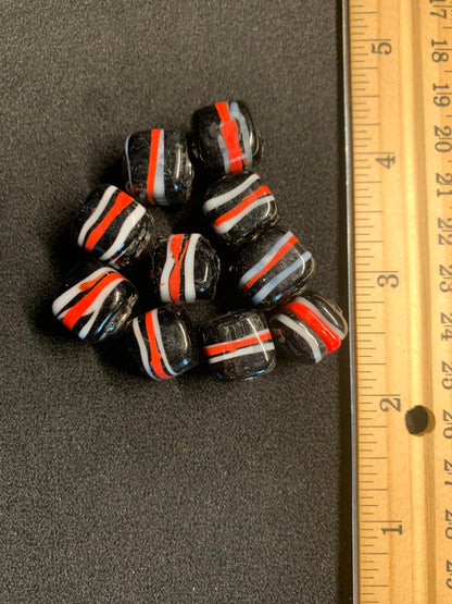 10 Authentic Indian Millefiori Chevron Beads [BJ0081]