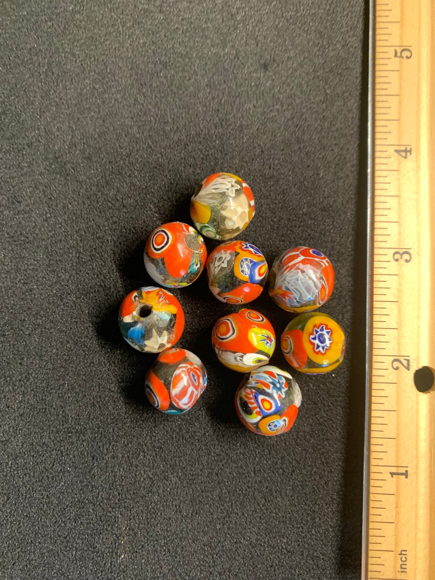 9 Authentic Indian Millefiori Chevron Beads [BJ0082]