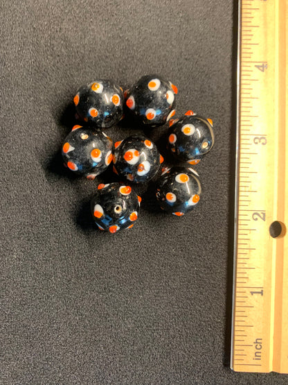 7 Authentic Indian Millefiori Chevron Beads [BJ0085]