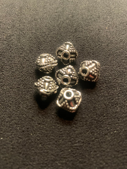 6 Authentic Silver Bali Beads [BJ0101]