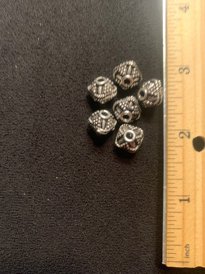 6 Authentic Silver Bali Beads [BJ0101]