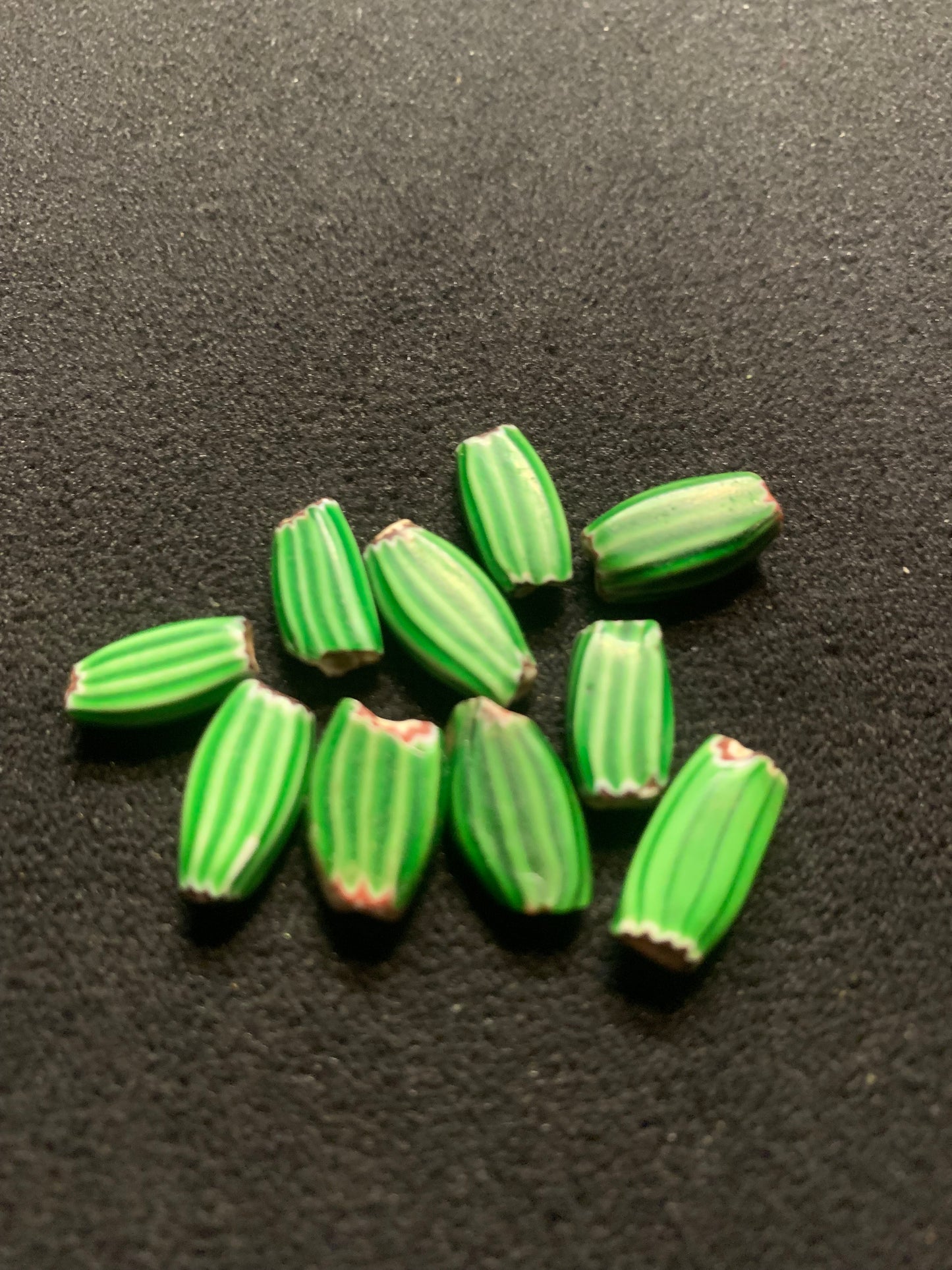 Authentic African Trade Beads, 9 Antique Melon Beads [BJ0109]