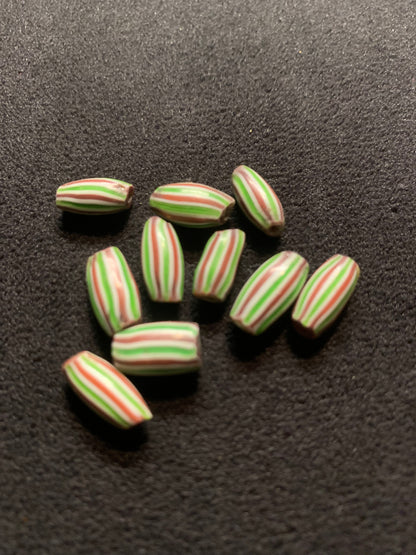 Authentic African Trade Beads, 10 Antique Melon Beads [BJ0110]
