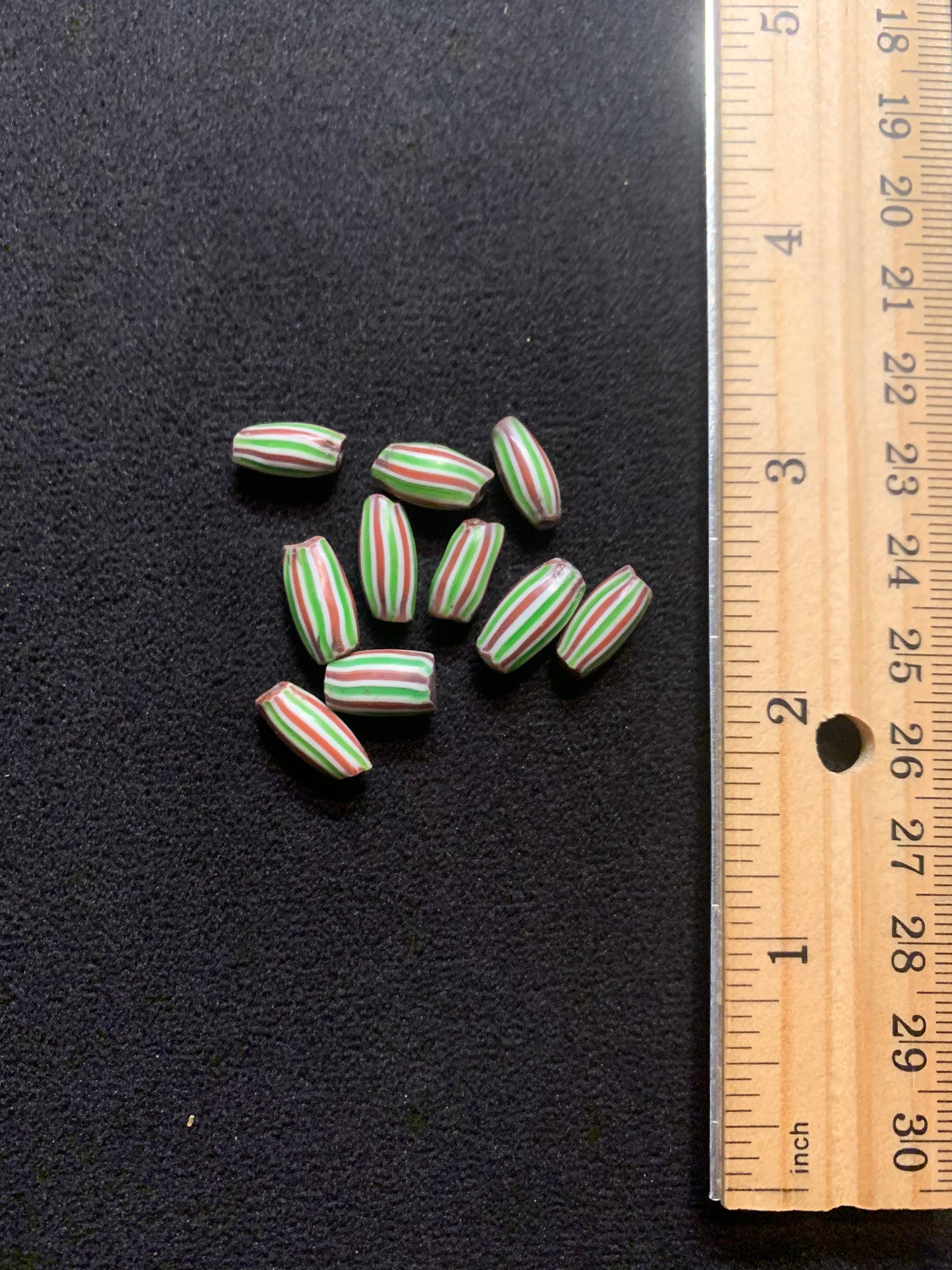 Authentic African Trade Beads, 10 Antique Melon Beads [BJ0110]