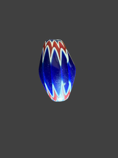 Chevron - Style Vintage Indian Glass Bead [BJ0055]