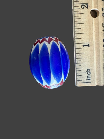 Chevron - Style Vintage Indian Glass Bead [BJ0056]