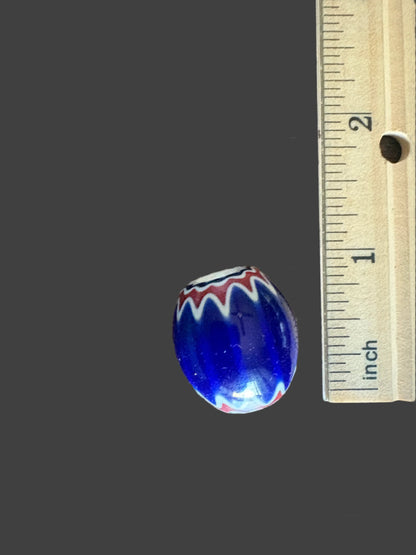 Chevron - Style Vintage Indian Glass Bead [BJ0057]