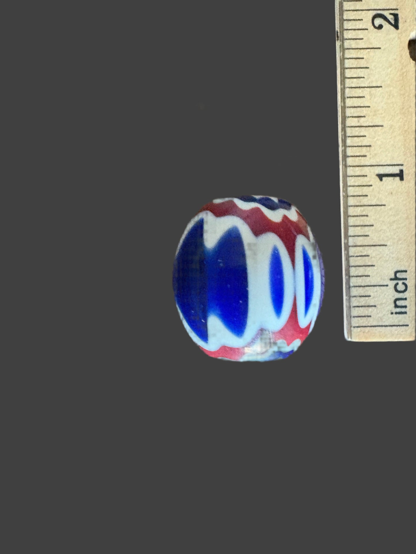 Chevron - Style Vintage Indian Glass Bead [BJ0058]