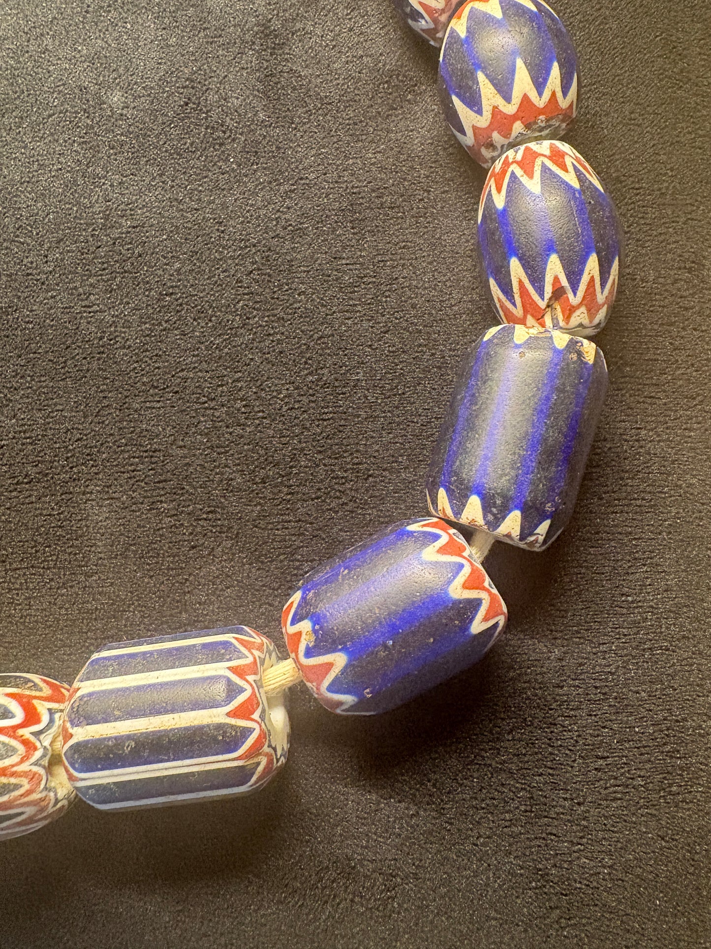 Antique Authentic African Trade Bead Necklace - Large Chevrons [BR0001]