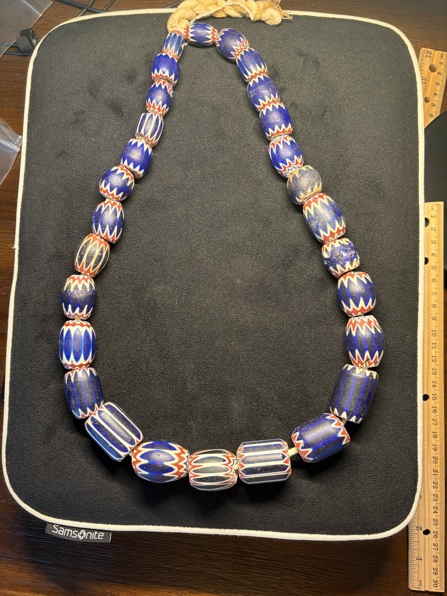 Antique Authentic African Trade Bead Necklace - Large Chevrons [BR0001]