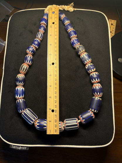 Antique Authentic African Trade Bead Necklace - Large Chevrons [BR0001]