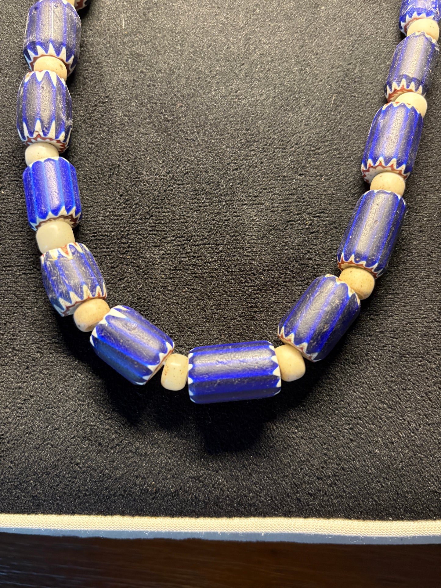 Antique Authentic African Trade Bead Necklace - Medium Chevrons [BR0002]