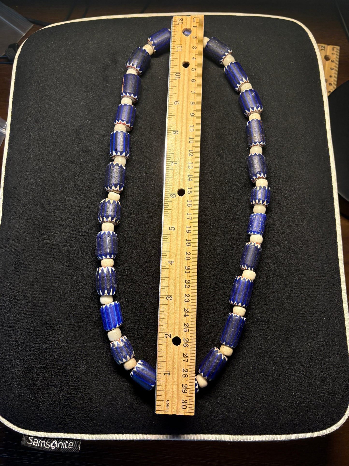 Antique Authentic African Trade Bead Necklace - Medium Chevrons [BR0002]