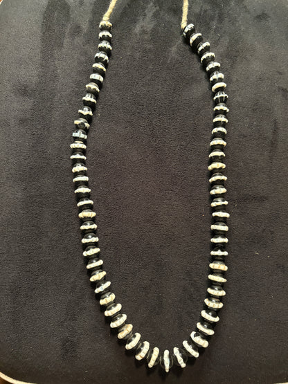 Antique Venetian African Trade Bead Necklace - Dogtooth Hot Pinched Beads 26" [BR0012)