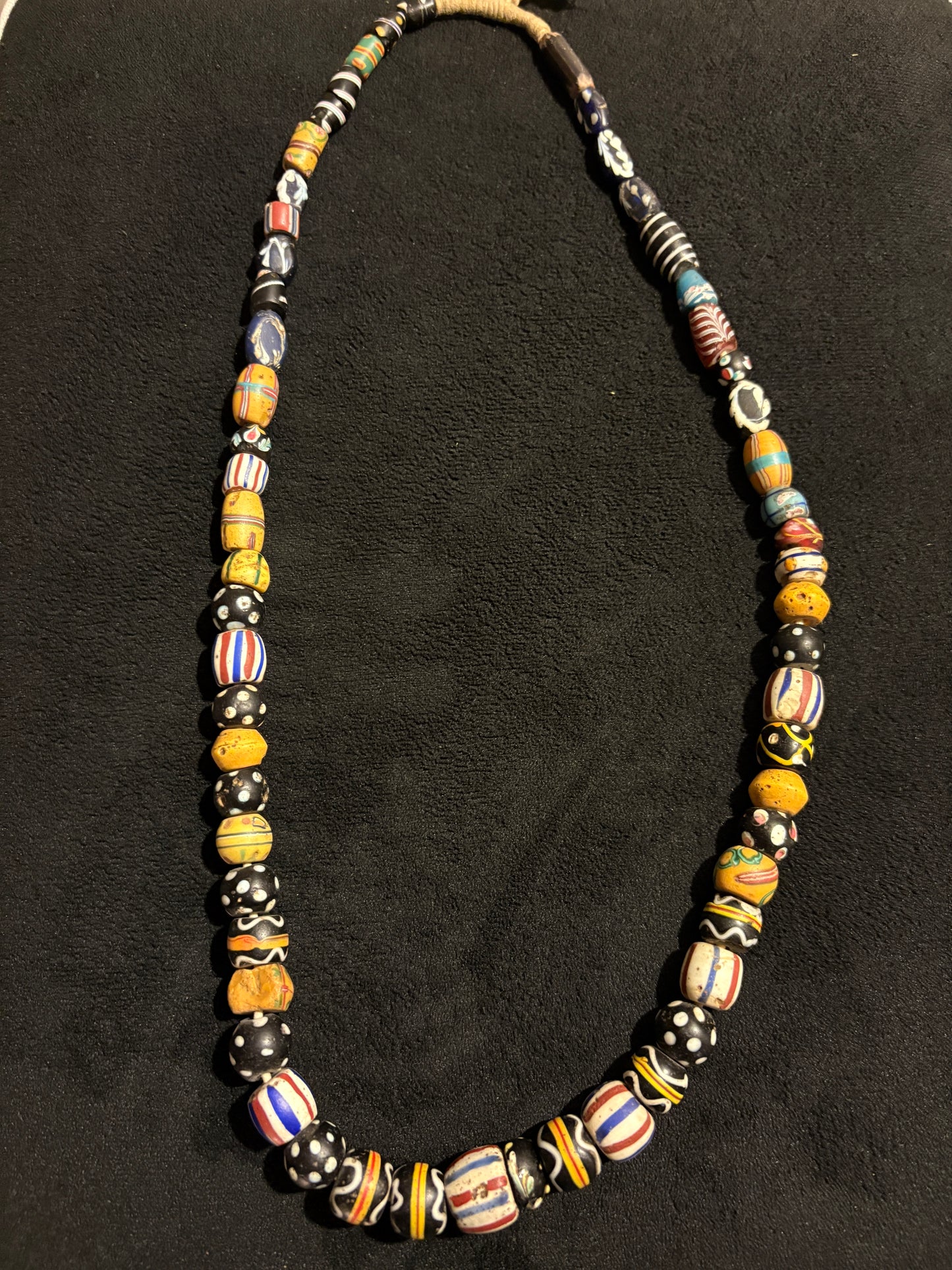 Antique Venetian African Trade Bead Necklace - Fancy Beads 25" (BR0026)