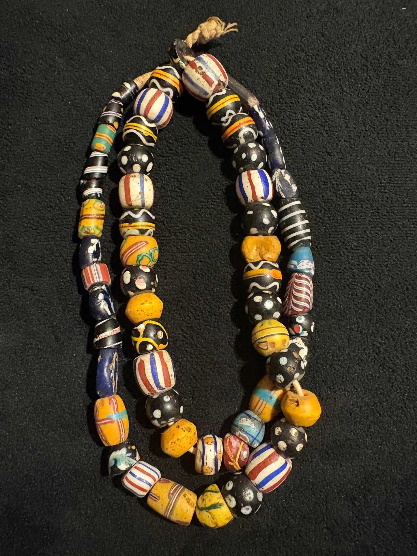 Antique Venetian African Trade Bead Necklace - Fancy Beads 25" (BR0026)