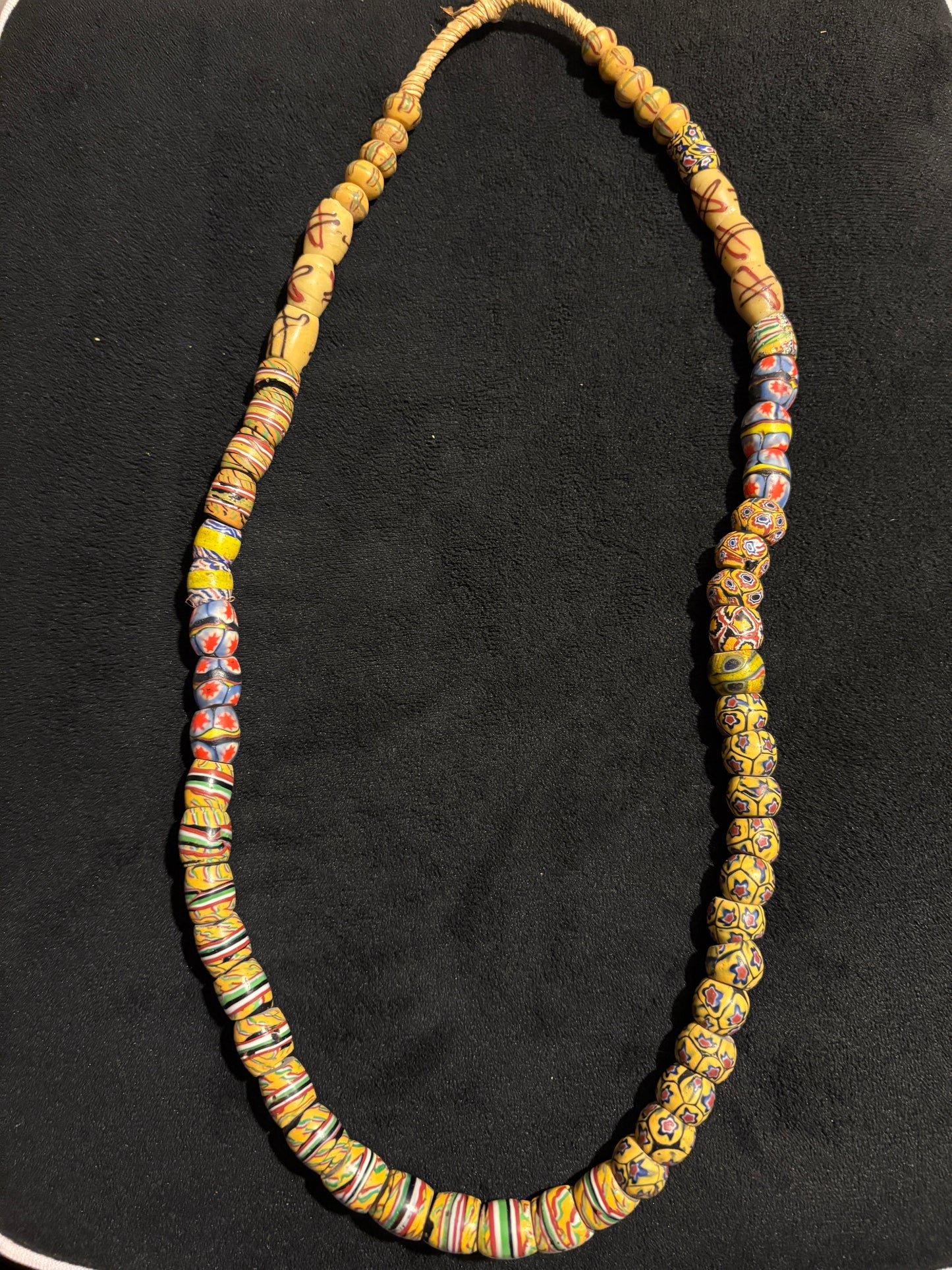 Antique Venetian African Trade Bead Necklace - Fancy Beads 26" (BR0027)