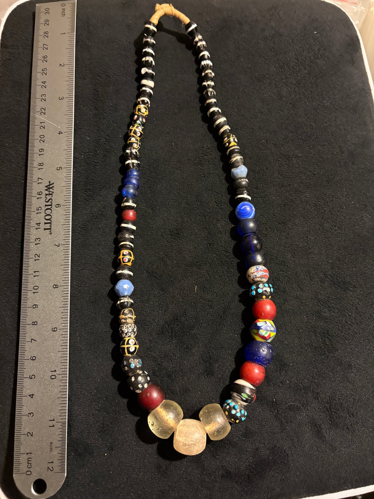 Antique Venetian African Trade Bead Necklace - Fancy Beads 23" (BR0028)