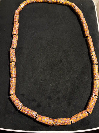 Antique Venetian African Trade Bead Necklace - Fancy Beads 30" (BR0029)