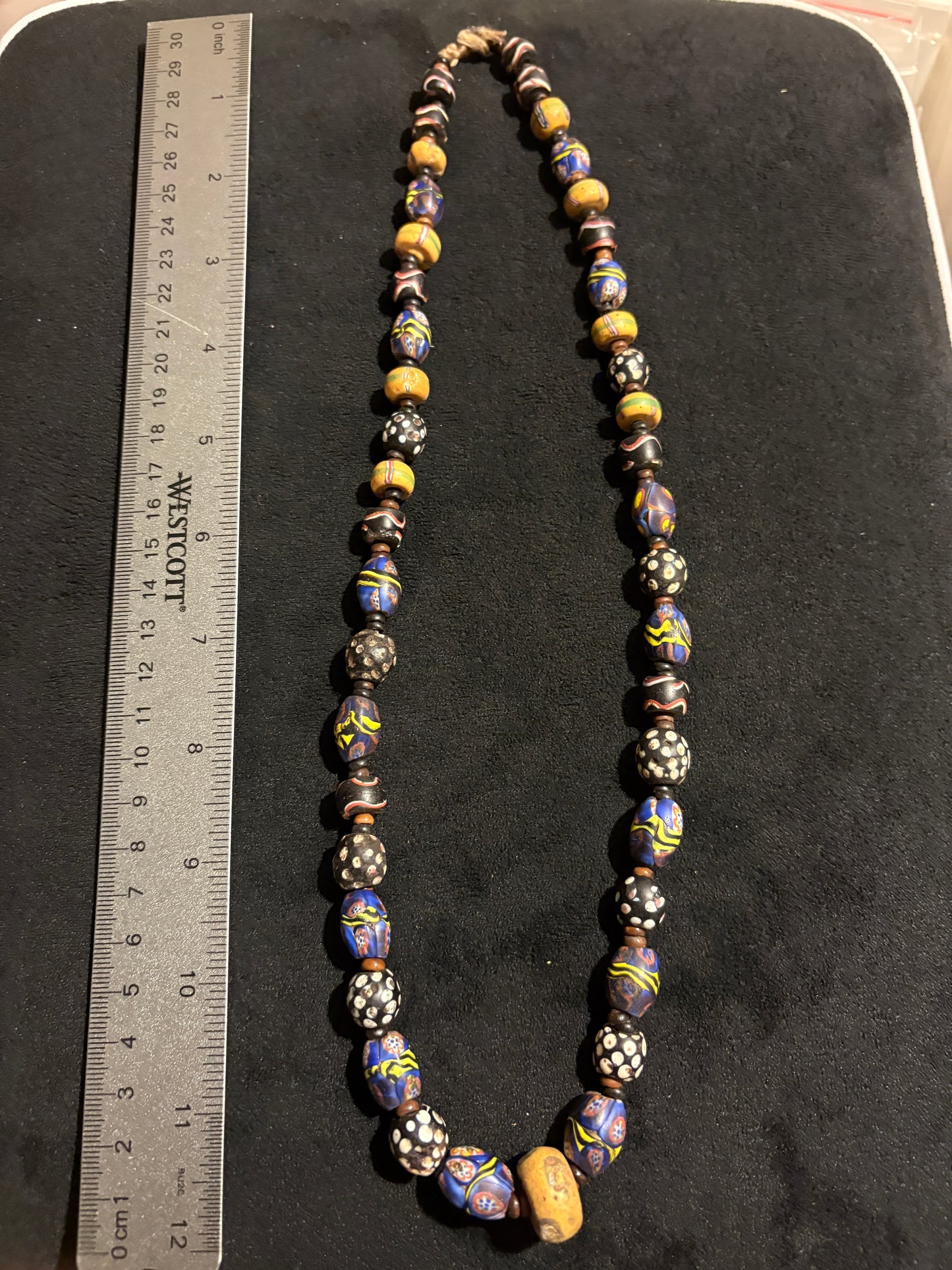 Antique Venetian African Trade Bead Necklace - Fancy Beads 24" (BR0031)