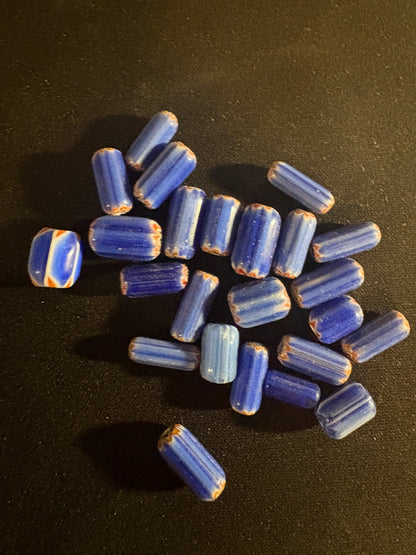 lot Vintage Chevron glass chevron beads -Indian Native American handmade [S01]