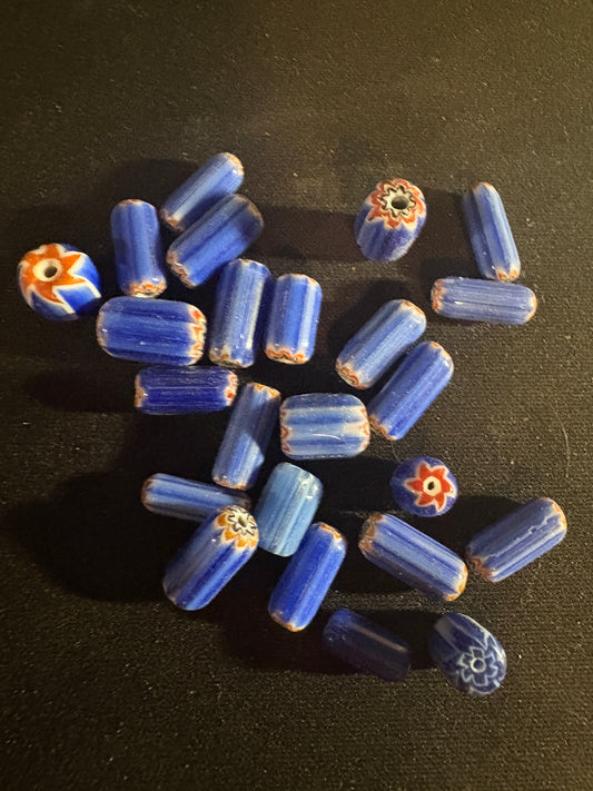 lot Vintage Chevron glass chevron beads -Indian Native American handmade [S01]