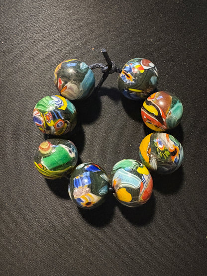 8 Millefiori glass trade beads - (S149) Handmade Rare - 20mm