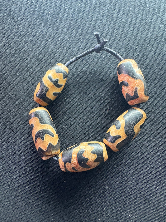 5 Authentic Northeast Asian Tzi Beads [S25]