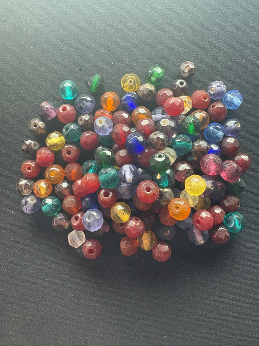 100g Glass beads (S1241)- facetted glass beads- 8mm