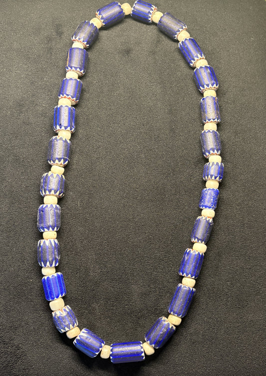 Antique Authentic African Trade Bead Necklace - Medium Chevrons [BR0002]