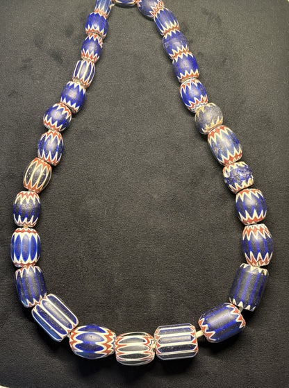 Antique Authentic African Trade Bead Necklace - Large Chevrons [BR0001]