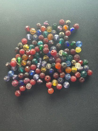 100g Glass beads (S1241)- facetted glass beads- 8mm